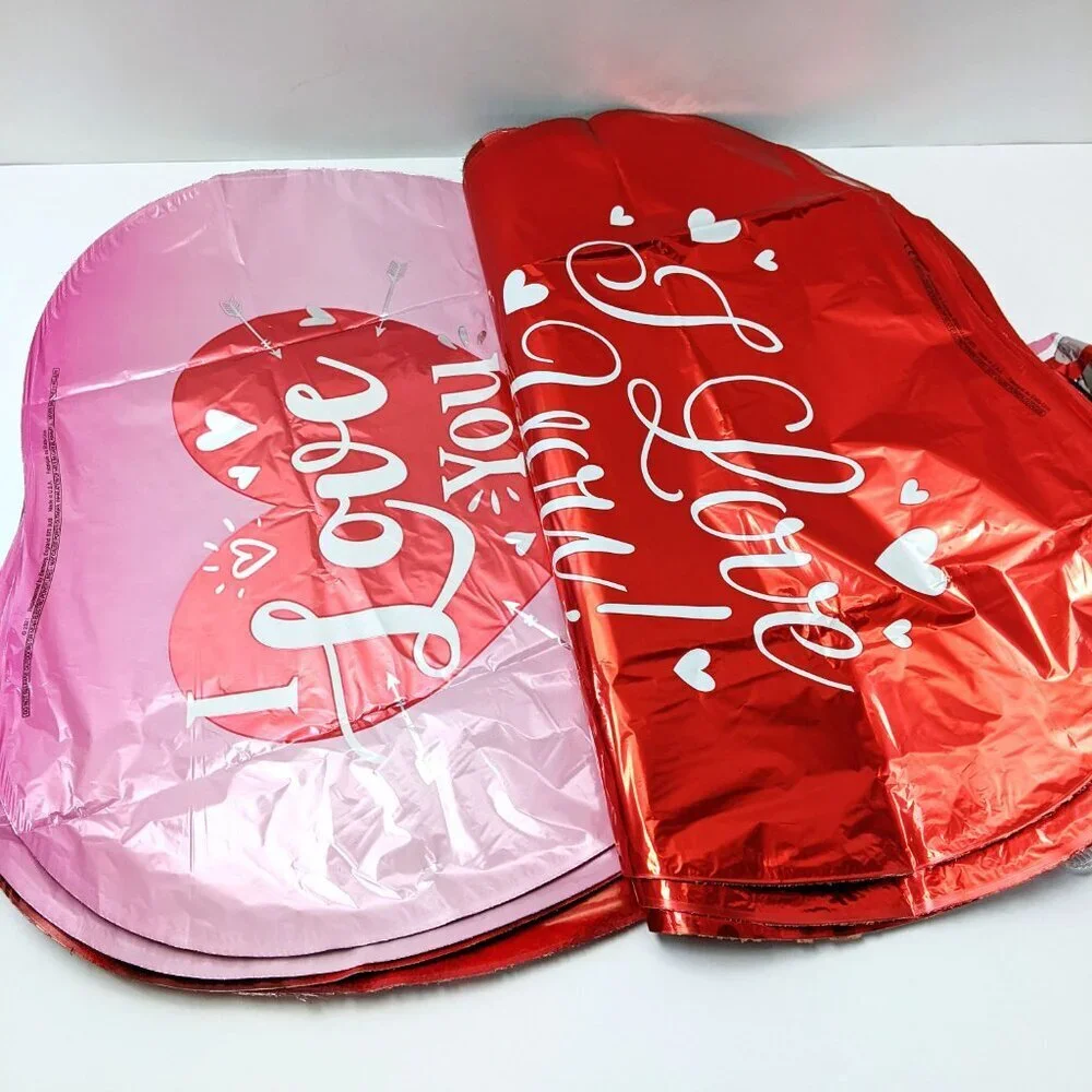 20Pcs Lot Large Happy Valentines Day Heart Shape Foil Balloons Party Decoration